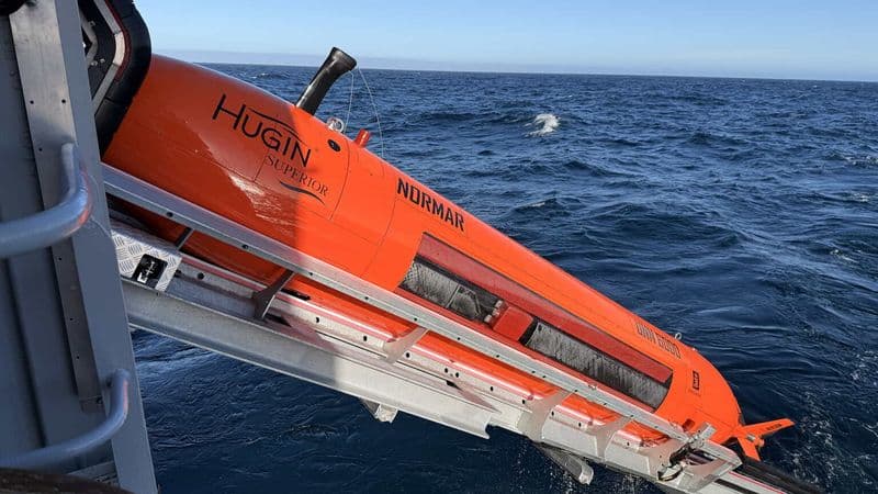 AUV can operate at depths of up to 6,000 meters collecting high-resolution data; Credit: Jørgen Ramse Vadla
