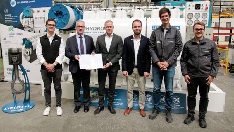 From Left to Right: Michail Cheliotis, Marine Surveyor at Lloyd’s Register; Peter Van de Graaf, Strategic Key Account Business Partner at Lloyd’s Register; Tim Berckmoes, CEO at Anglo Belgian Corporat