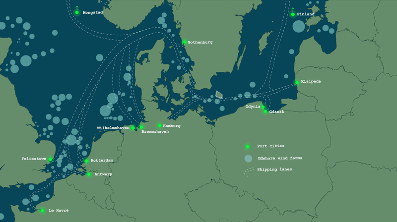 Offshore wind could help create ‘electric shipping highway’ across Europe, study says